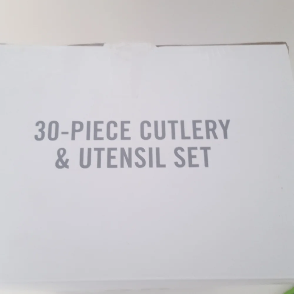 Martha Stewart essentials 30 piece cutlery and utensil set black New
